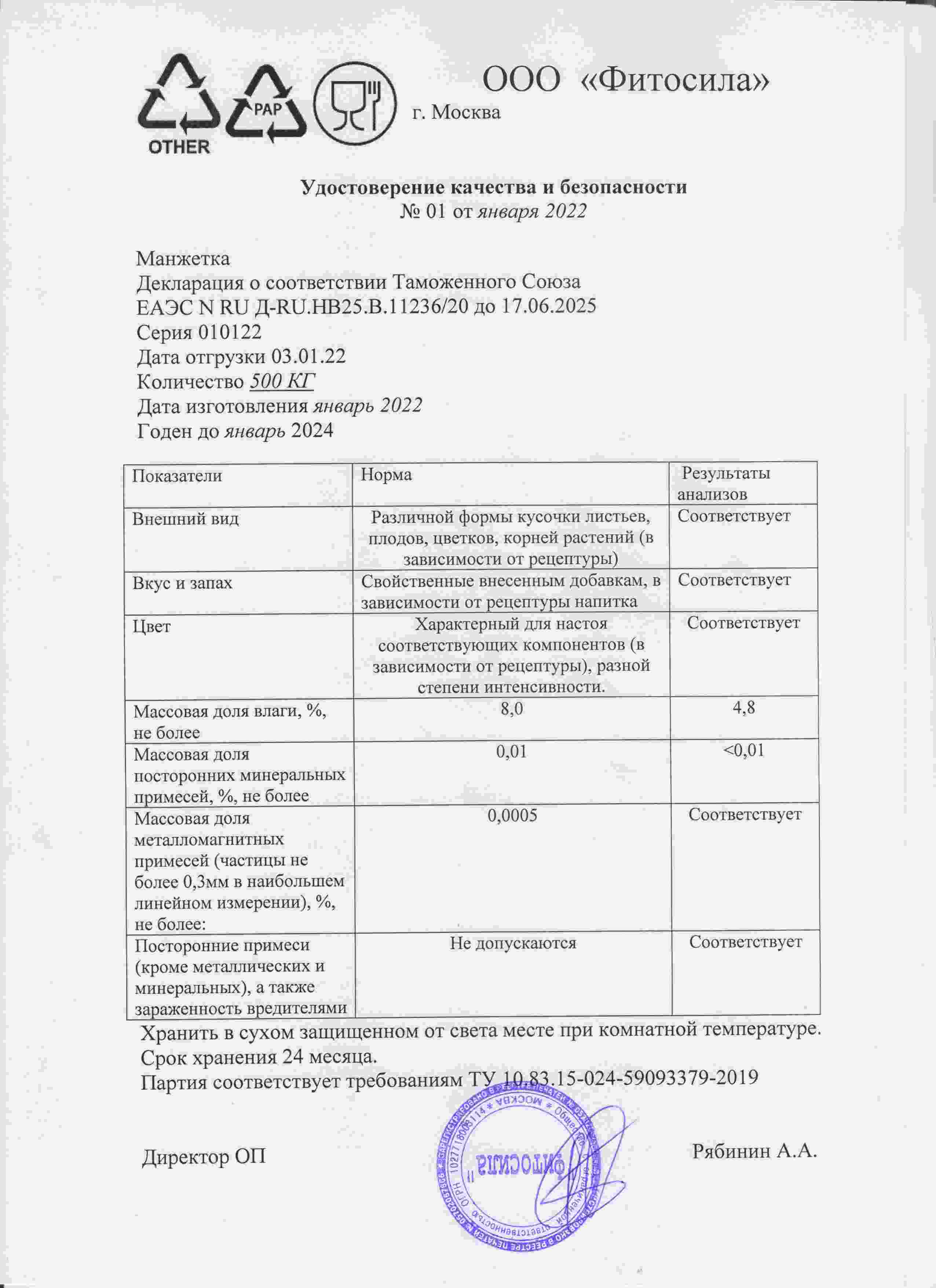 Паспорт №010122